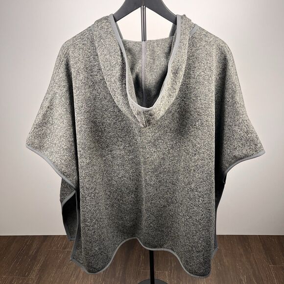 Eddie Bauer Poncho Womens M/L Gray Hood Boho Classic Outdoor Academia Gorpcore - Picture 6 of 13